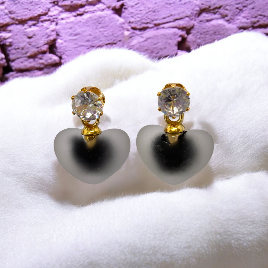 Frosted Hearts Earrings