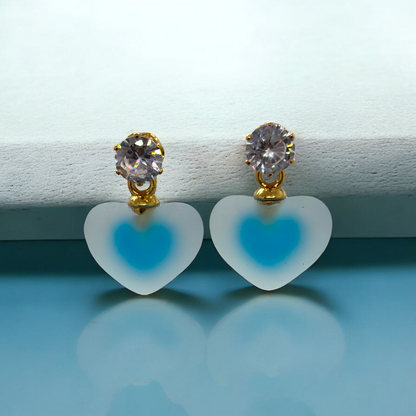 Frosted Hearts Earrings