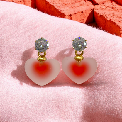 Frosted Hearts Earrings