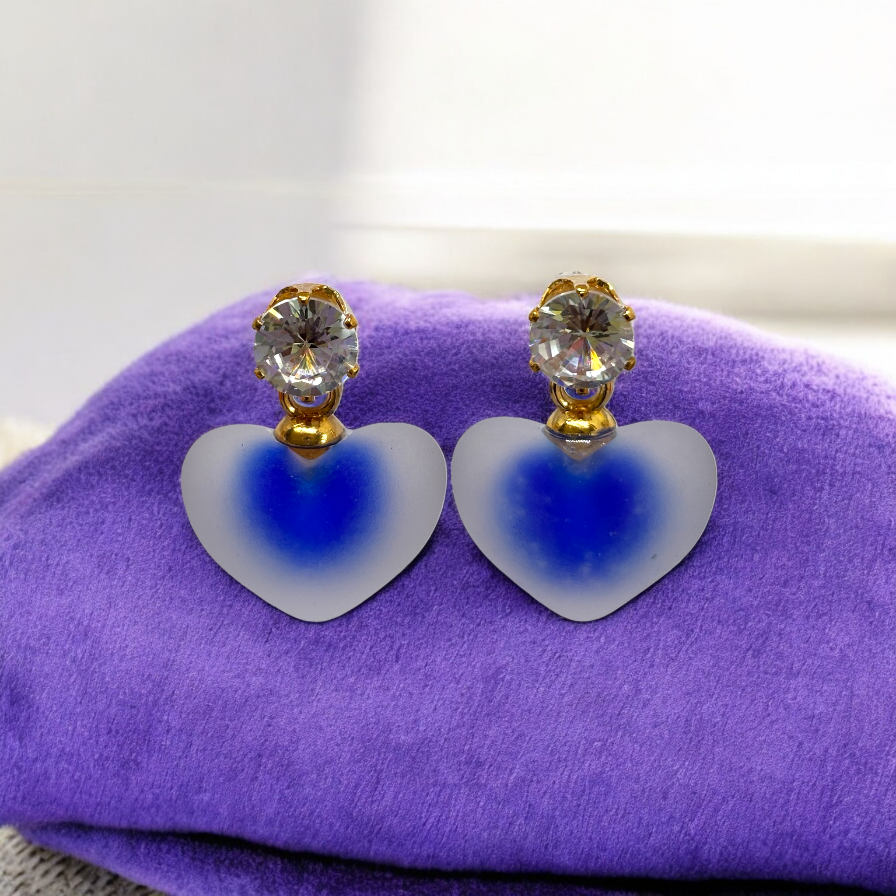 Frosted Hearts Earrings