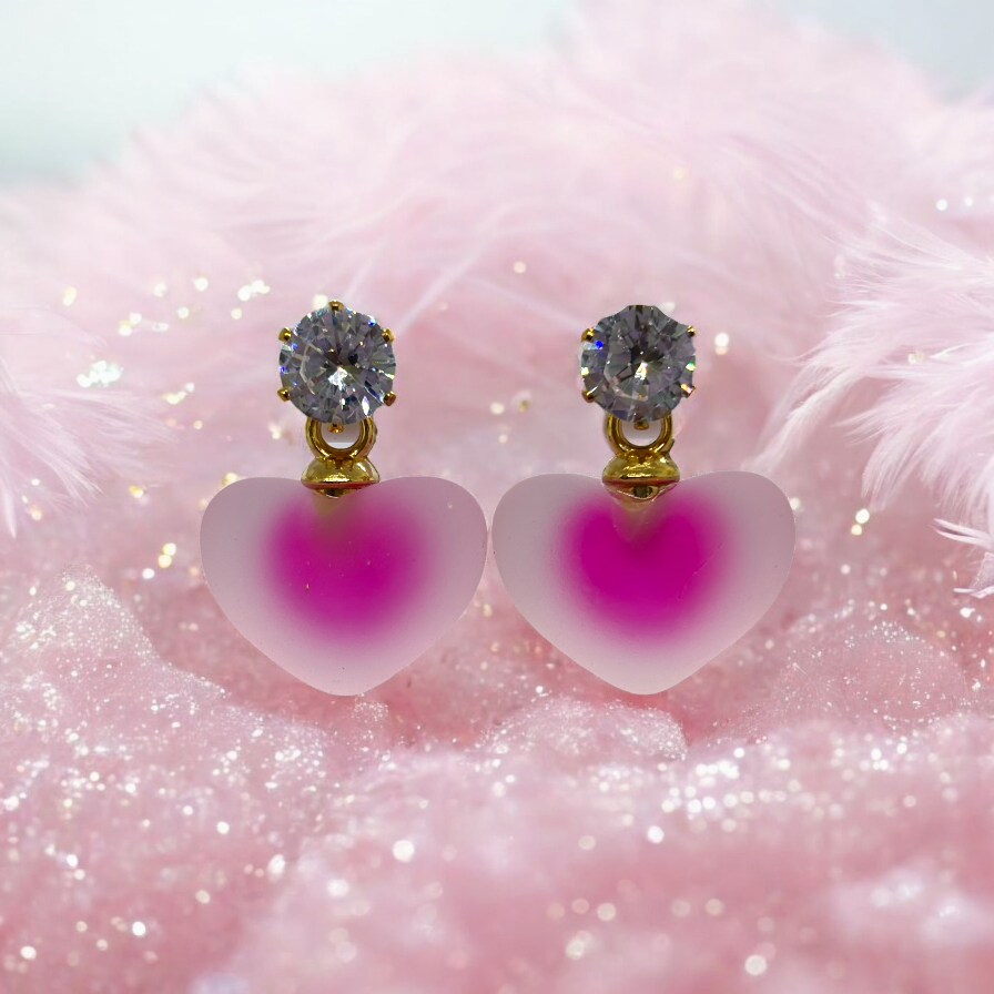 Frosted Hearts Earrings