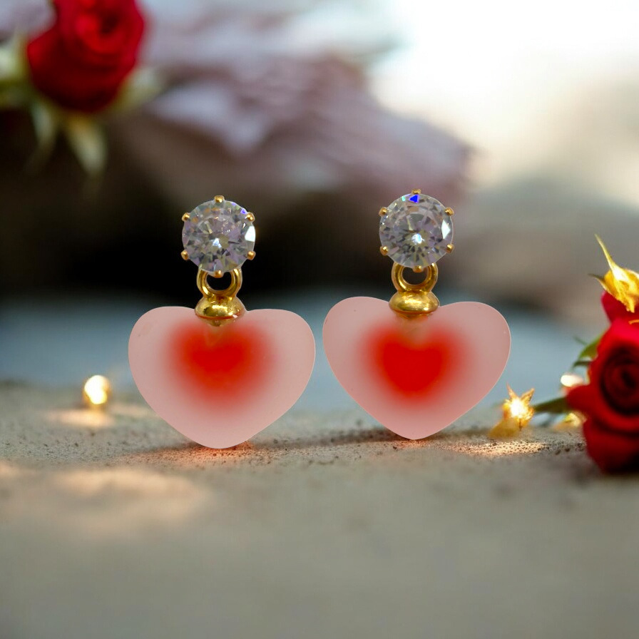 Frosted Hearts Earrings