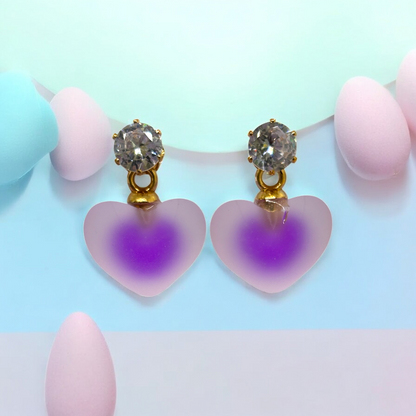 Frosted Hearts Earrings